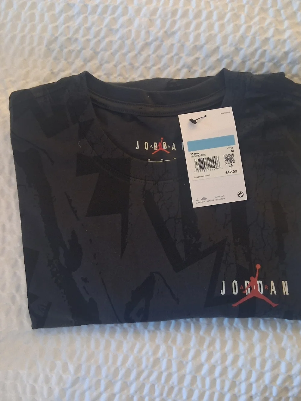Jordan Black Short-Sleeve Graphic Tee with Red Jumpman